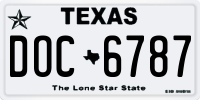 TX license plate DOC6787