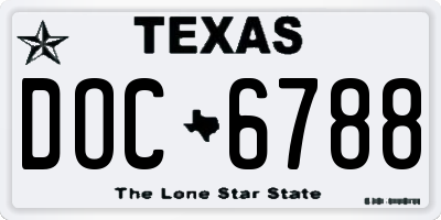 TX license plate DOC6788