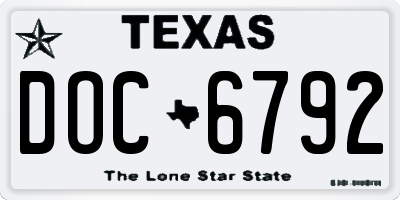 TX license plate DOC6792