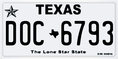 TX license plate DOC6793