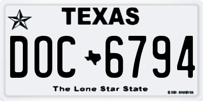TX license plate DOC6794