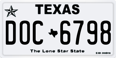 TX license plate DOC6798
