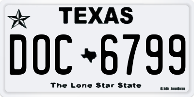 TX license plate DOC6799