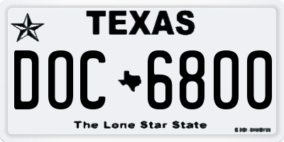 TX license plate DOC6800