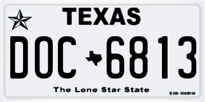 TX license plate DOC6813
