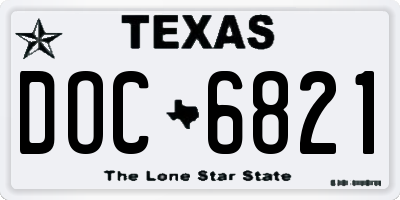 TX license plate DOC6821