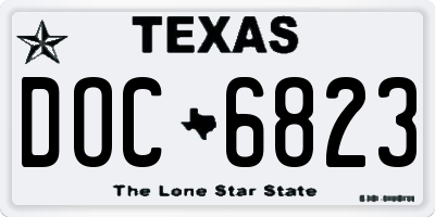 TX license plate DOC6823