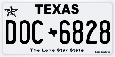 TX license plate DOC6828