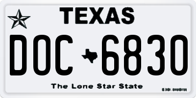 TX license plate DOC6830