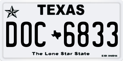 TX license plate DOC6833