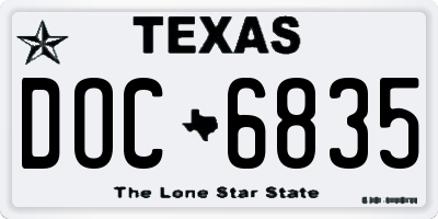 TX license plate DOC6835