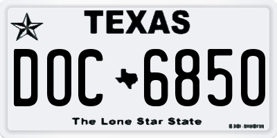 TX license plate DOC6850