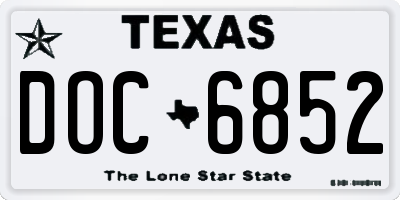 TX license plate DOC6852