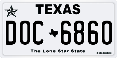 TX license plate DOC6860