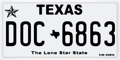 TX license plate DOC6863