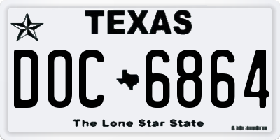 TX license plate DOC6864