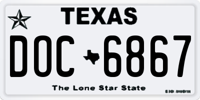 TX license plate DOC6867
