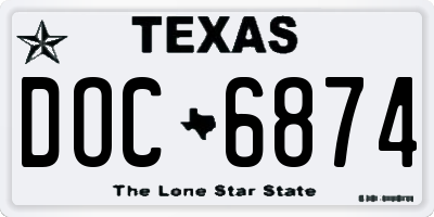 TX license plate DOC6874