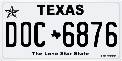 TX license plate DOC6876