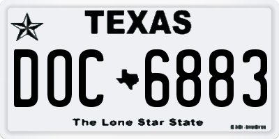 TX license plate DOC6883