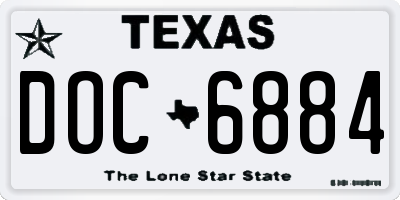 TX license plate DOC6884