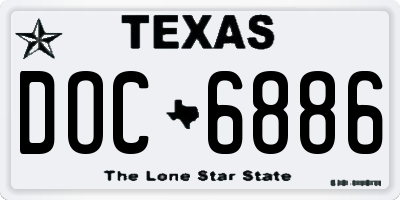 TX license plate DOC6886