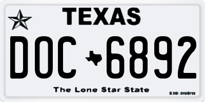 TX license plate DOC6892