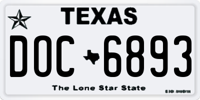 TX license plate DOC6893