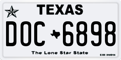 TX license plate DOC6898