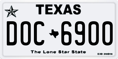 TX license plate DOC6900