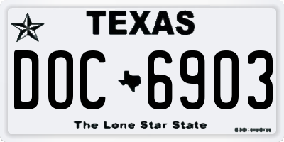 TX license plate DOC6903