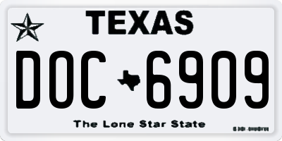 TX license plate DOC6909