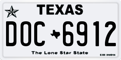 TX license plate DOC6912