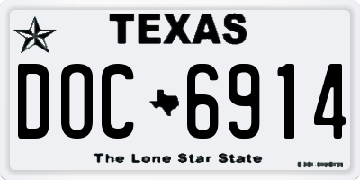 TX license plate DOC6914