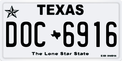 TX license plate DOC6916
