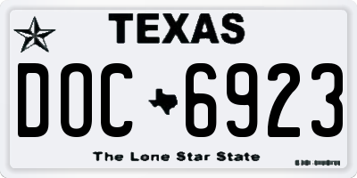 TX license plate DOC6923