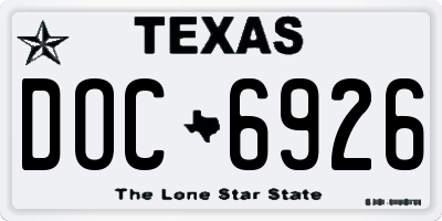 TX license plate DOC6926