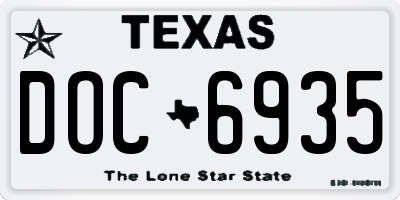 TX license plate DOC6935