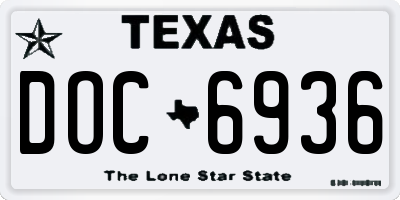 TX license plate DOC6936