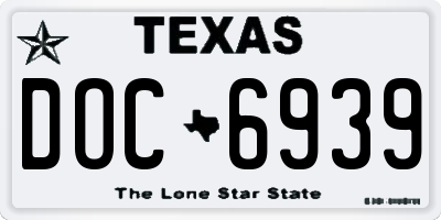 TX license plate DOC6939