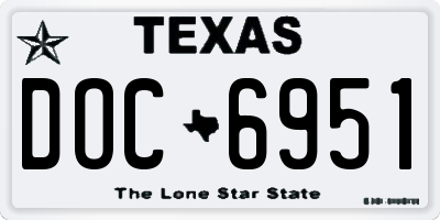 TX license plate DOC6951