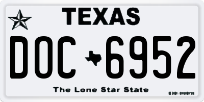 TX license plate DOC6952