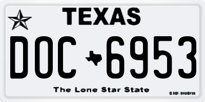 TX license plate DOC6953