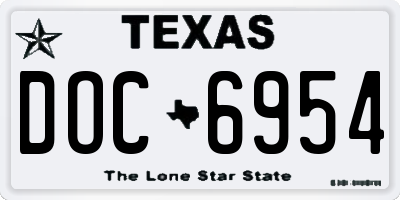 TX license plate DOC6954