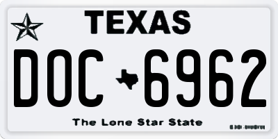 TX license plate DOC6962
