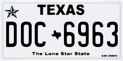 TX license plate DOC6963