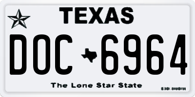 TX license plate DOC6964