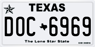 TX license plate DOC6969