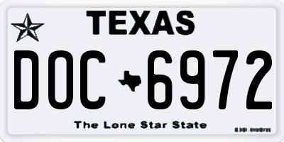 TX license plate DOC6972