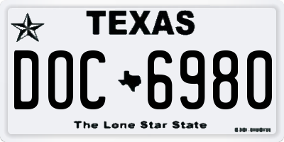 TX license plate DOC6980